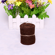 Lace Linen Rolls, Jute Ribbons For Craft Making, Coconut Brown, 60mm, 2m/roll(X-DIY-WH0023-09J)