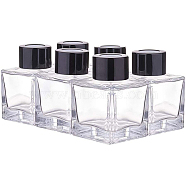 BENECREAT 50ML Aromatherapy Bottle, Car Glass Perfume Bottle, Volatile Bottle, Square, Black, 5x5x7cm, Capacity: 50ml, 6pcs/box(MRMJ-BC0001-70B)