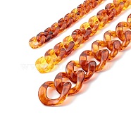 Handmade Curb Chains, with Acrylic Linking Rings and Transparent Acrylic Linking Rings, Chocolate, 40x30x7mm, 39.37 inch(1m)/strand, 3strand/set(AJEW-JB01053)
