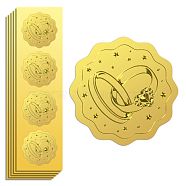 Self Adhesive Gold Foil Embossed Stickers, Medal Decoration Sticker, Ring, 5x5cm, 4pcs/sheet(DIY-WH0211-426)