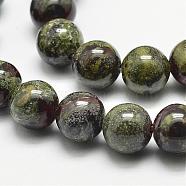 Natural Dragon Blood Beads Strands, Round, 6mm, Hole: 1.2mm, 61pcs/strand, 15.5 inch(G-N0224-01-6mm)