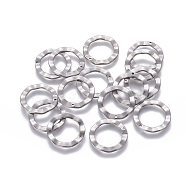 201 Stainless Steel Pendants, Ring, Stainless Steel Color, 18x1mm, Hole: 1mm, Inner Diameter: 13mm(STAS-L234-048P)