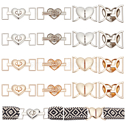 WADORN 16Pcs 4 Styles Alloy Heart Shaped Buckle, Waist Belt Buckle, for Sewing Coat Down Jacket Bags Garment Decoration, Mixed Color, 24~32x43~66x7~11.5mm, Hole: 20~24x8~10mm, 4pcs/style(FIND-WR0010-54)