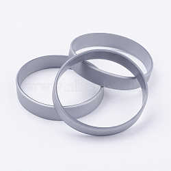 Silicone Wristbands Bracelets, Cord Bracelets, Dark Gray, 2-1/2 inch(63mm), 12x2mm(BJEW-J176-03)