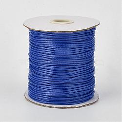 Eco-Friendly Korean Waxed Polyester Cord, Blue, 3mm, about 41.01~41.56 Yards(37.5~38m)/Roll(YC-P002-3mm-1161)