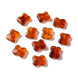 Transparent Two-tone Acrylic Beads, Bowknot, Chocolate, 15x12.5x5.5mm, Hole: 1.6mm, about 588pcs/500g(OACR-G015-06)