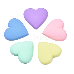 Opaque Spray Painted Acrylic Cabochons, Heart, Mixed Color, 27x28x5mm(ACRP-S679-M3)