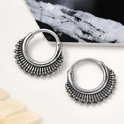 316 Surgical Stainless Steel Hoop Earrings, Hoop Nose Rings, Antique Silver, 16.5x2mm(EJEW-G416-33AS)