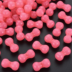 Imitation Jelly Acrylic Beads, Bone Shapes, Hot Pink, 9x17.5x8.5mm, Hole: 1.8mm, about 600pcs/500g(MACR-S373-96-E09)