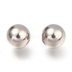 201 Stainless Steel Beads, No Hole/Undrilled, Solid Round, Stainless Steel Color, 9mm(STAS-H139-03E-P)