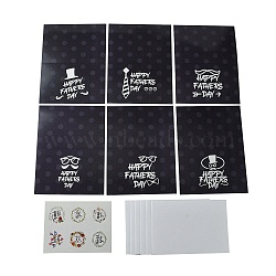 Father's Day Gift Cards, with Envelope and Sticker, Black, 100x150x0.6mm(AJEW-E058-02B)