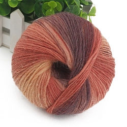 Gradient Color Wool Thread, Section Dyed Icelandic Wool Thread, Soft and Warm, for Hand-woven Shawl Scarf Hat, Colorful, 2mm(YCOR-PW0001-007A-03)