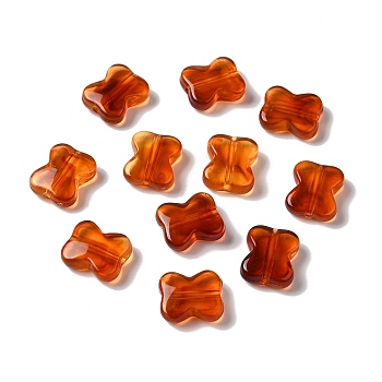 Transparent Two-tone Acrylic Beads, Bowknot, Chocolate, 15x12.5x5.5mm, Hole: 1.6mm, about 588pcs/500g