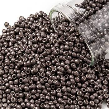 TOHO Round Seed Beads, Japanese Seed Beads, Frosted, (556F) Matte Galvanized Mauve, 11/0, 2.2mm, Hole: 0.8mm, about 1103pcs/10g