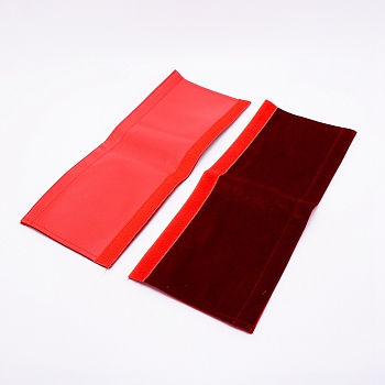Pleuche with PU Leather Door Handle Protective Casing, Dark Red, 40x16.5x0.35cm, 2pcs/pair