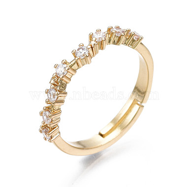 Exquisito anillo ajustable con flor de circonita cúbica(RJEW-N035-059-NF)-3