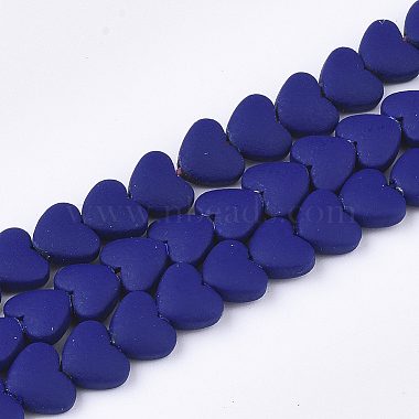 Dark Blue Heart Non-magnetic Hematite Beads