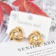 304 Stainless Steel Swirl Stud Earrings(EJEW-M070-12G)-1