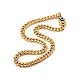 Ion Plating(IP) 304 Stainless Steel Curb Chain Necklace with Crystal Rhinestone(NJEW-E038-03G-02)-1