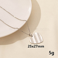 304 Stainless Steel Heart Pendant Necklace for Women, Cable Chain Necklaces(SM6724-3)