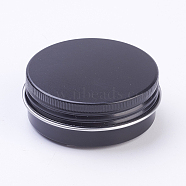 Round Aluminium Tin Cans, Aluminium Jar, Storage Containers for Cosmetic, Candles, Candies, with Screw Top Lid, Gunmetal, 5.5x2.1cm, Capacity: 30ml(CON-WH0010-02B-30ml)