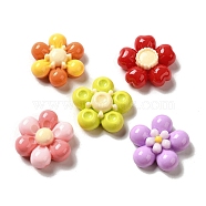 Opaque Resin Decoden Cabochons, Flower, Mixed Color, 23.5~25x8.5~9mm(RESI-B023-08)