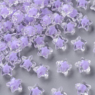 Transparent Acrylic Beads, Bead in Bead, Faceted, Star, Lilac, 10.5x11x7mm, Hole: 2mm, about 1280pcs/500g(TACR-S152-01A-SS2114)
