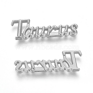 Silver Color Plated Alloy Cabochons, Twelve Constellations, Taurus, 7~10x15~48x1.5~2mm(PALLOY-WH0068-08S-E)