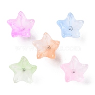 Transparent Baking Paint Glass Beads, Lilies Flower, Mixed Color, 11.5x12x9mm, Hole: 1.2mm(GLAA-D011-02)