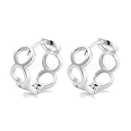 304 Stainless Steel Hollow Ring Huggie Hoop Earrings for Women, with 316 Stainless Steel Pins, Stainless Steel Color, 16x7x16.5mm(EJEW-C096-10P)
