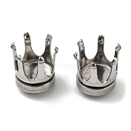 304 Stainless Steel Clip-on Earring Finding, with Magnet, Crown Claw Tray Setting, Stainless Steel Color, 7.5x7x8mm, Inner Diameter: 5.5mm(STAS-E197-05P)