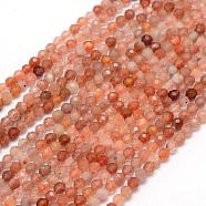 Natural Sunstone Beads Strands, Faceted, Round, 2mm, Hole: 0.5mm, about 150pcs/strand, 15.35 inch(39cm)(G-E411-13A-2mm)