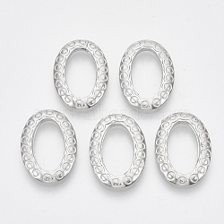 CCB Plastic Linking Rings, Oval, Platinum, 24x17x2.5mm, Inner Diameter: 17x9mm, about 1100pcs/500g(CCB-S163-076A-02)