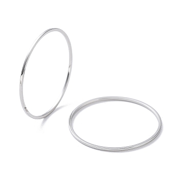 304 Stainless Steel Plain Band Rings, Stainless Steel Color, US Size 7 1/4(17.5mm)