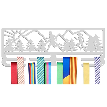 Sports Theme Iron Medal Hanger Holder Display Wall Rack, with Screws, Running Pattern, 150x400mm