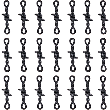 40Pcs Alloy Connector Charms, Knot Links, Electrophoresis Black, 34x10.5x4.5mm, Hole: 2.5x4mm
