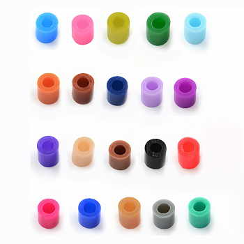 Maxi Fuse Beads, DIY Iron on Beads for Children, Tube, Mixed Color, 8.5~9x9~9.5mm, about 1500pcs/500g