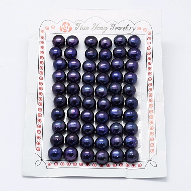 Midnight Blue Rondelle Pearl Beads