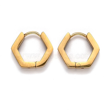 304 aretes de aro de acero inoxidable hexagonal huggie(STAS-H156-03B-G)-2