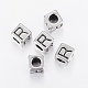 304 Stainless Steel Large Hole Letter European Beads(STAS-H428-01AS-R)-1