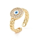 Real 18K Gold Plated Brass Micro Pave Cubic Zirconia Open Rings(RJEW-J017-VC281)-1