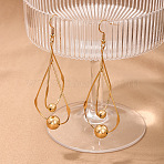 Alloy Dangle Earrings, Teardrop, Golden, 87x29mm(WG1B170-01)