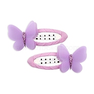 Cloth Covered Snap Hair Clips, Butterfly, 60x30mm(PW-WG79183-08)