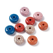 Crackle Opaque Acrylic Beads, Imitation Turquoise, Rondelle, Mixed Color, 24.5x11.5mm, Hole: 6mm, about 100pcs/500g(OACR-C006-03)