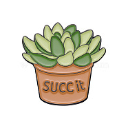 Funny Word Succ It Enamel Pins, Alloy Brooches for Backpack Clothes, Succulent Plant, 29x29mm(PW-WG48675-04)