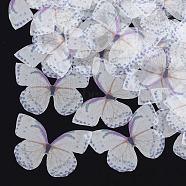 Organza Fabric, For DIY Jewelry Making Crafts, Butterfly, Dark Orchid, 35x48mm(X-FIND-S317-14)