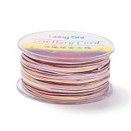 Segment Dyed Polyester Thread, Braided Cord, Colorful, 1mm, about 54.68 yards(50m)/roll(NWIR-I013-E-15)