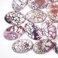 Dyed Natural Fire Agate Cabochons, Oval, Plum, 30x20x7mm(G-Q957-02A-20x30)