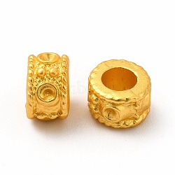 Rack Plating Alloy European Beads, Large Hole Beads, Column, Matte Gold Color, 8x5.3mm, Hole: 4.3mm, Fit for 1.2mm rhinestone(PALLOY-A001-59MG)