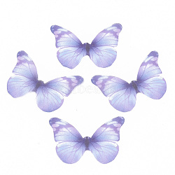 Polyester Fabric Wings Crafts Decoration, for DIY Jewelry Crafts Earring Necklace Hair Clip Decoration, Butterfly Wing, Lilac, 32x43mm(X-FIND-S322-010C-03)